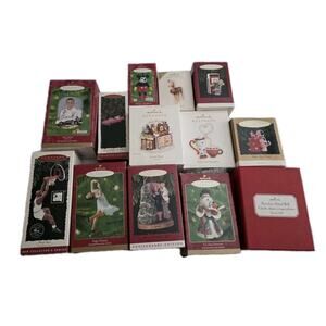 Lot of 13 Hallmark Keepsake Christmas Ornaments Santa Mickey Puppy 1990s 2000s